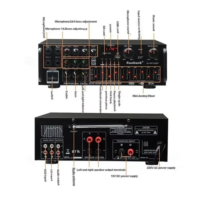 Amplificateur de puissance Audio bluetooth 2000W