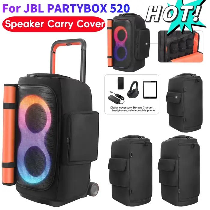 Sac de rangement pour haut-parleur JBL PARTYBOX 520 boîtier en cuir double face avec poches pour accessoires électroniques occasions spéciales