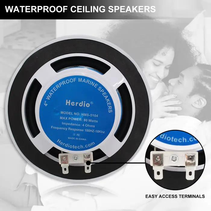 Herdio – haut-parleur de plafond Bluetooth de 4 pouces