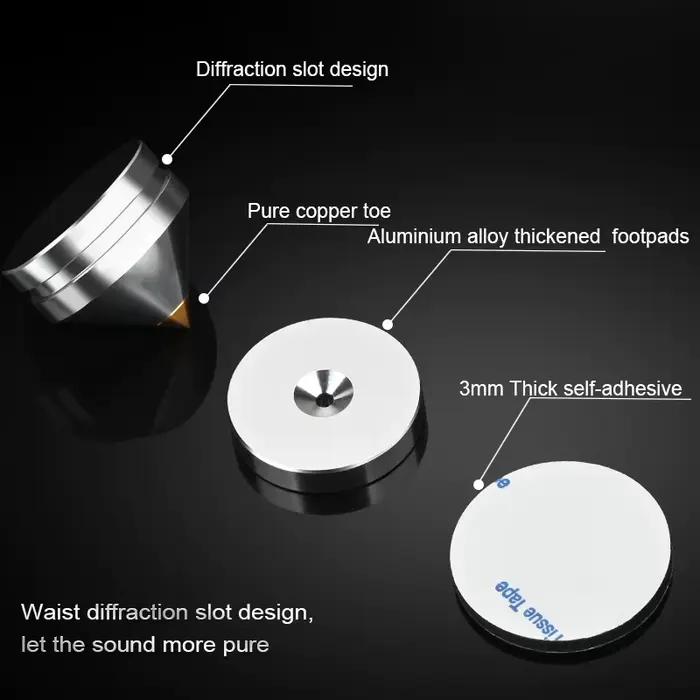 ERUMPENT 4 pièces support de haut-parleur HiFi pieds coussinet de pied broches absorbant les chocs de haute qualité
