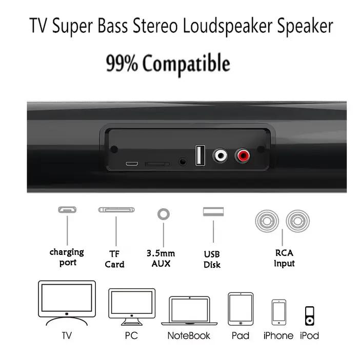 Barre de son portable sans fil Bluetooth
