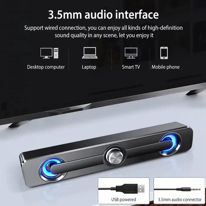 Salange PC barre de son Bluetooth USB haut-parleurs filaires