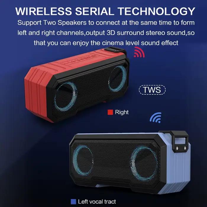 Haut-parleur Bluetooth Portable sans fil TWS stéréo basse IPX7