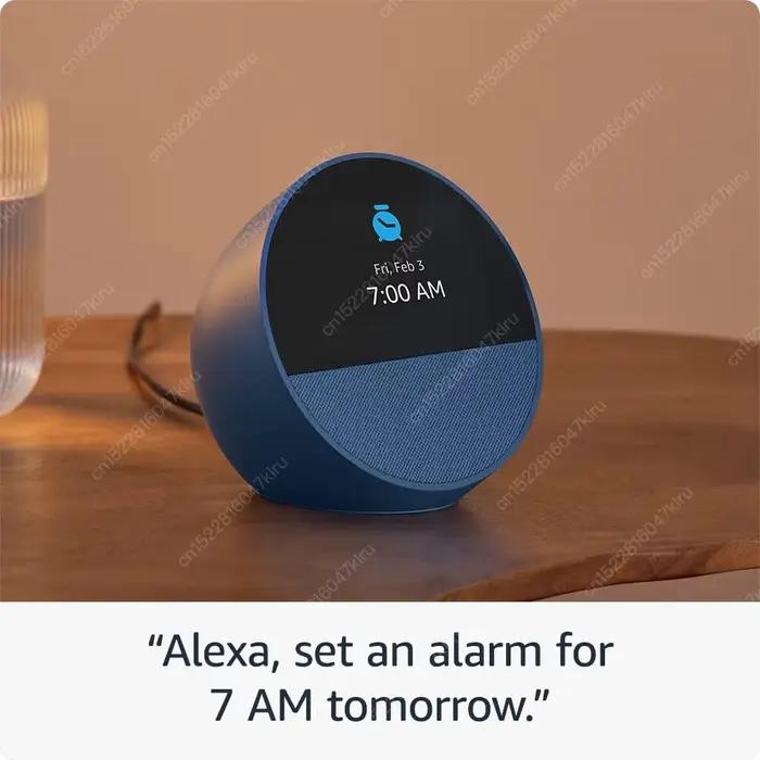 Nouveau Réveil Connecté Alexa Echo Spot Mini Wi-Fi avec Son Vibrant et Haut-Parleur Intelligent