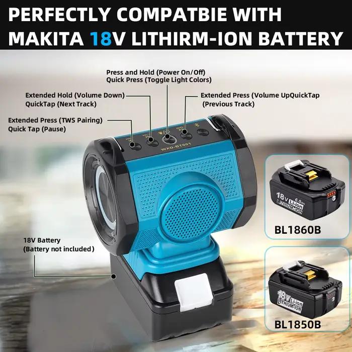 Haut-parleur Bluetooth pour batterie Makita 18v LXT