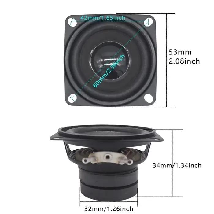 2 pièces 2 pouces haut-parleur Audio Portable 4 Ohm 8 Ohm 10W Mini gamme complète double petit