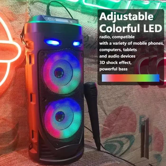 30W colonne sans fil grande puissance stéréo Portable Bluetooth haut-parleur caisson de basses basse haut-parleurs de fête avec Microphone famille karaoké USB