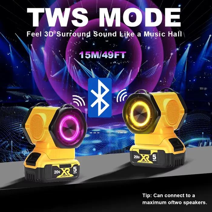 Haut-parleur Bluetooth 20 V pour port USB type-c Dewalt