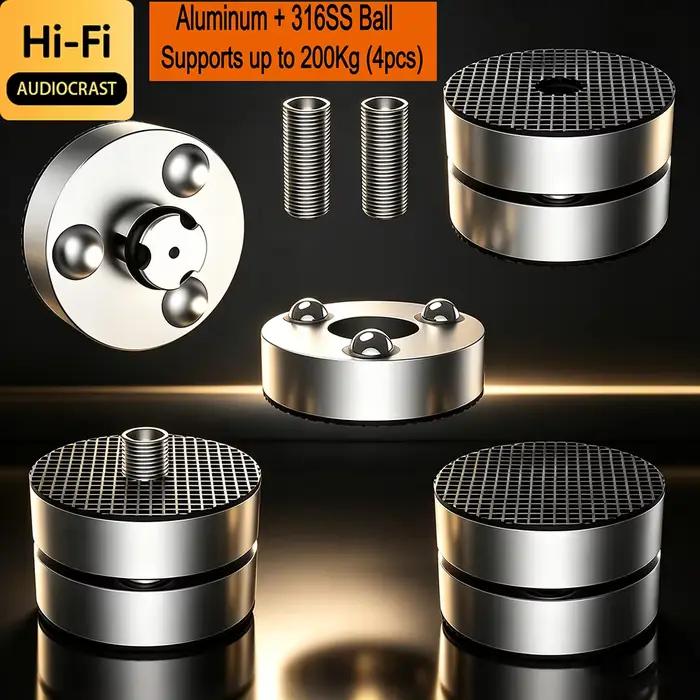 4 pièces de pieds de fixation antichoc et anti-vibration pour amplificateurs et enceintes audio HIFI