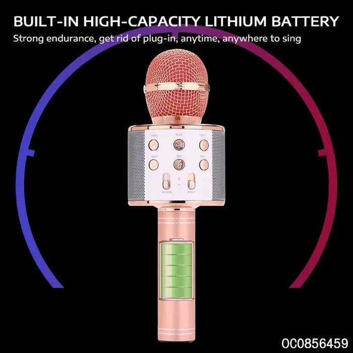 Microphone karaoké sans fil haut-parleur bluetooth pour enfants et adultes microphone à main pour fêtes et compétitions de chant