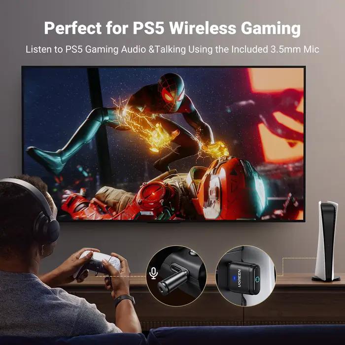 Transmetteur USB Bluetooth 5.3 Adaptateur Audio AptX HD Pour PS5 PS4 Nintendo Switch Casque Haut-Parleur Micro Connectivité Gaming Qualité Sonore Exceptionnelle