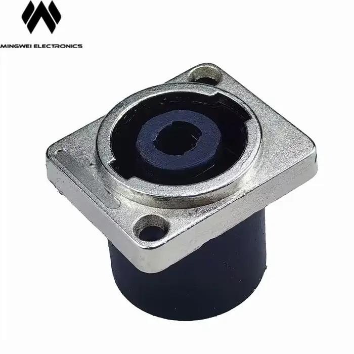 Connecteur femelle carré 4 broches en métal argenté pour câble de haut-parleur de scène (lot de 8)