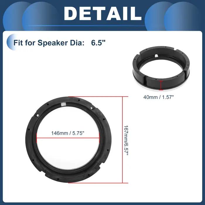 UXCELL SSpeaker entretoise anneau Tweeter haut-parleur entretoise adaptateur avant arrière pour 6.5 "pour Volkswagen Golf MK4 1J 1997-2004 ABS noir Wa