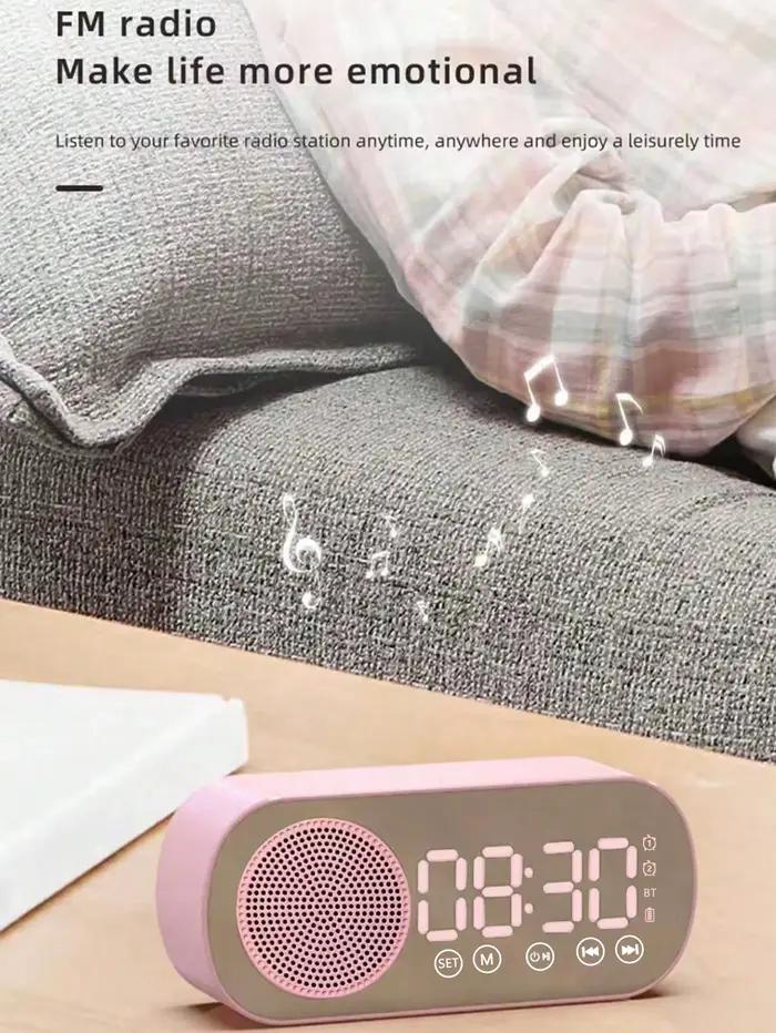 Enceinte Bluetooth, Horloge Réveil à Miroir