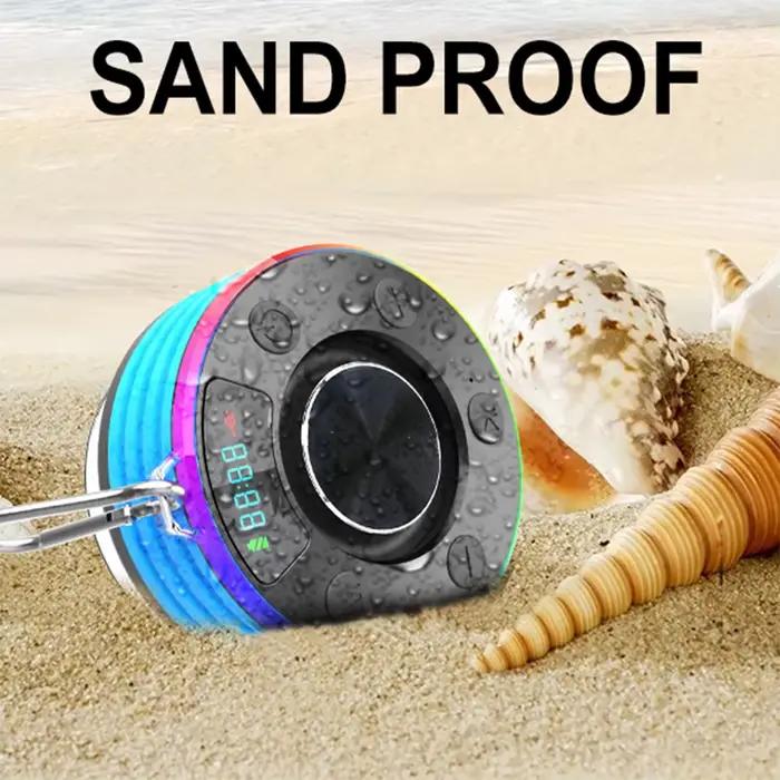 Haut-parleur Bluetooth étanche pour douche caisson de basses radio FM portable avec ventouse pour salle de bain kayak plage piscine