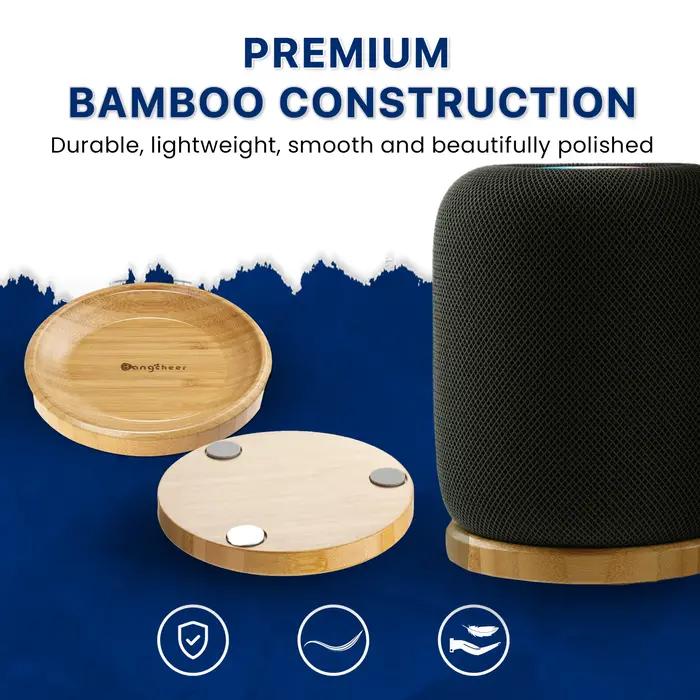 Support en bambou pour Homepod/HomePod 2 avec pieds antidérapants et résistant aux rayures