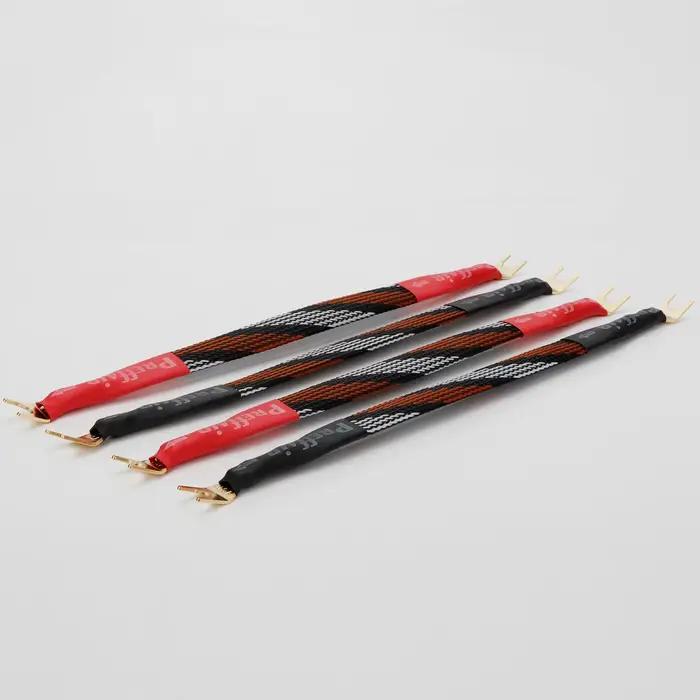 Câble haut-parleur plaqué argent avec plugs gels