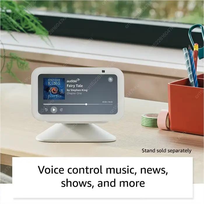 Original Show 5 3ème Génération Mini Haut-parleur Intelligent Wi-Fi Avec Assistant Vocal Alexa Écran Intelligent Pour Maison Avec 2 Fois Plus De Basses Et Un Son Plus Clair Occasions Spéciales Fêtes Et Détente