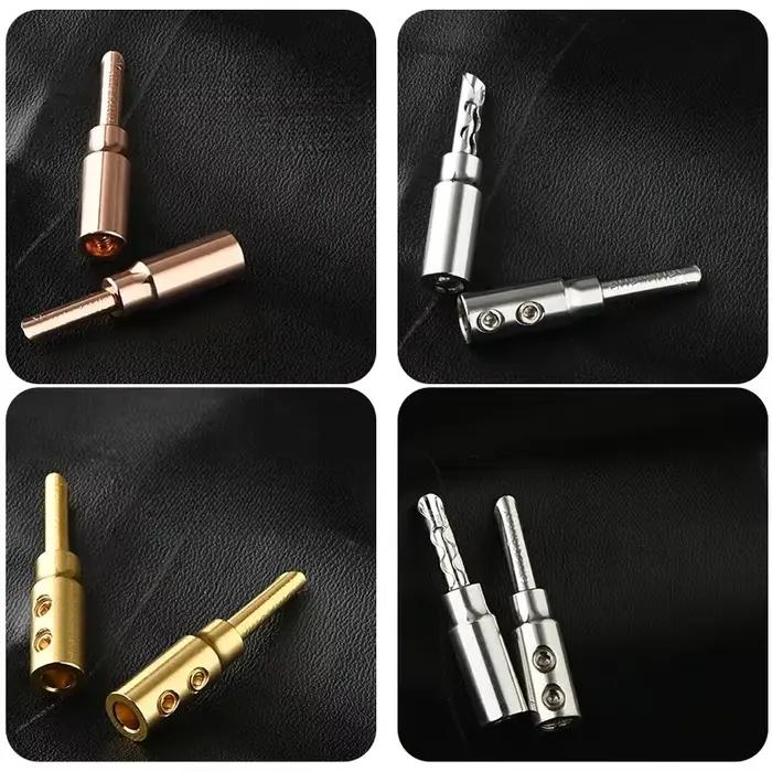 Câble de haut-parleur plaqué argent avec connecteur banane et Speakon pour système Hi-Fi occasionnelle amélioration audio