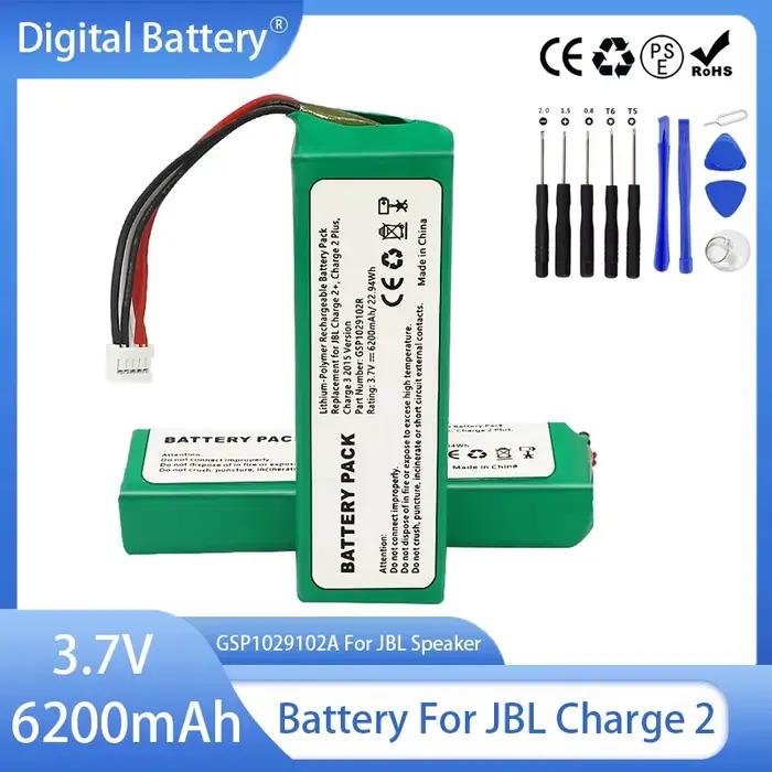 Batterie 6200mAh 3.7V pour batteries rechargeables JBL Charge 2 GSP 1029102 A pour haut-parleur JBL édition spéciale