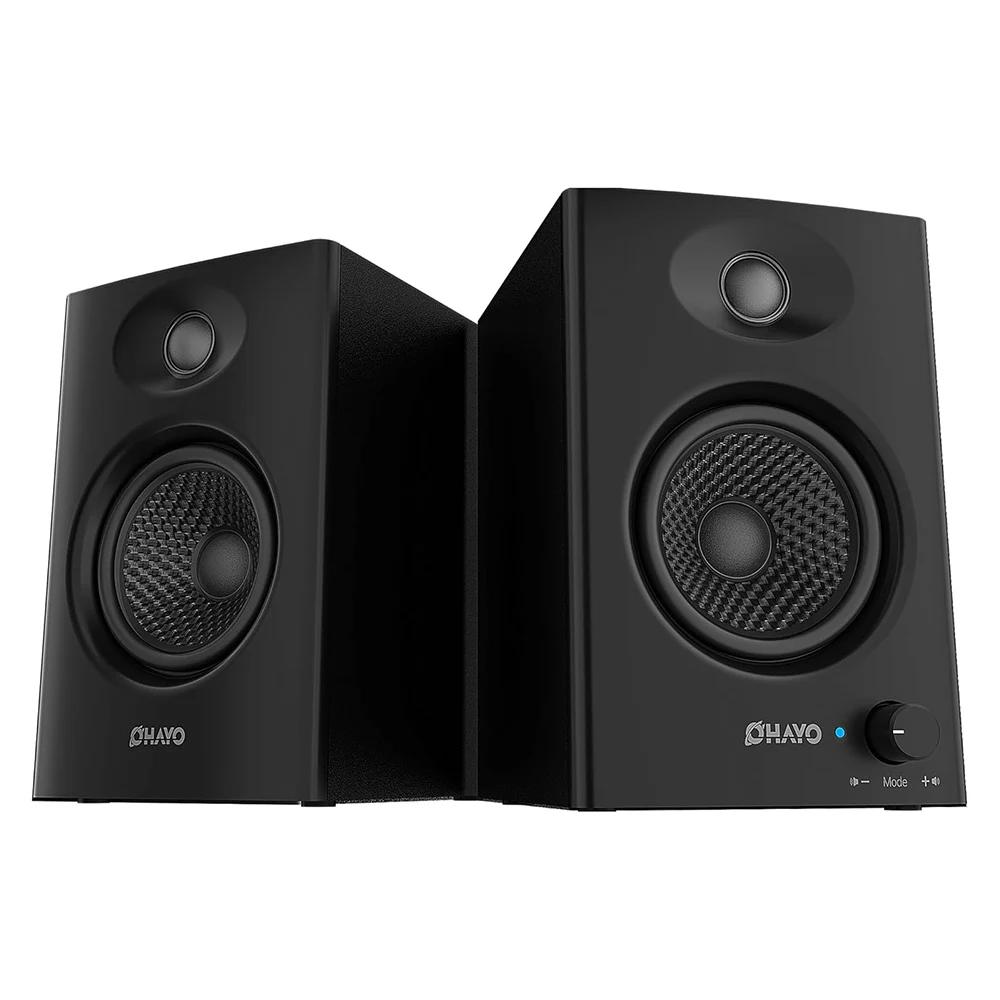 OHAYO Enceintes d'étagère actives 60W avec unité en fibre de verre, Bluetooth 5.3 et entrées multipl