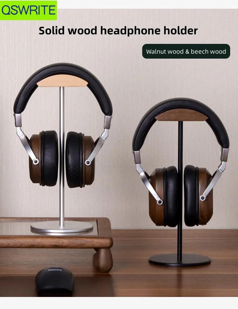 Support pour écouteurs en bois de noyer support de rangement pour écouteurs minimaliste support pour
