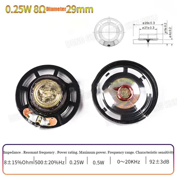 Petit haut-parleur, accessoires audio, 4 ohms, 0,25W, 0,5W, 1W, 2W, 3W, 28/30/40mm, 5CM, adaptateur