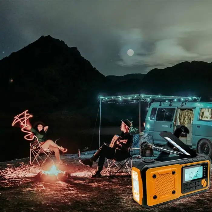 LOTOTG Portable d'urgence énergie solaire Radio manivelle charge AM/FM météo Radio Led lecture lampe