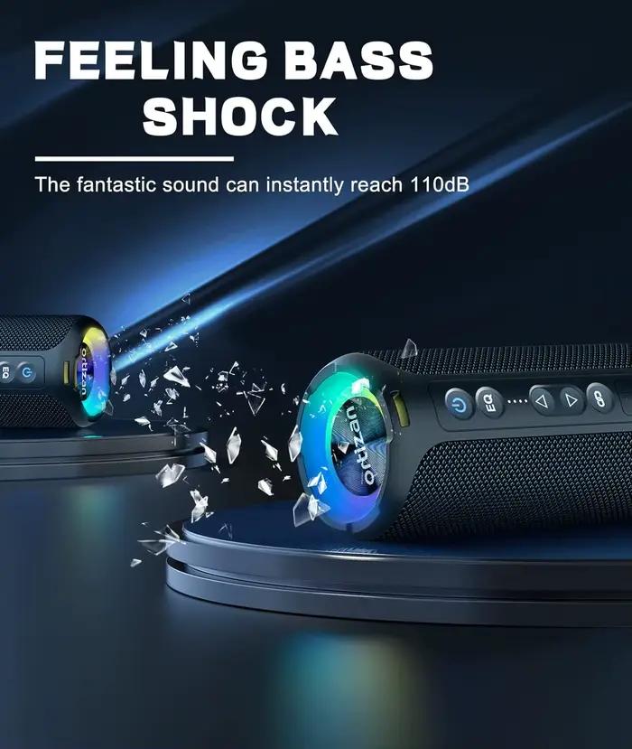 Ortizan-Enceinte Bluetooth 5.3 portable, haut-parleur sans fil, basses améliorées, étanche IP7, 30 h