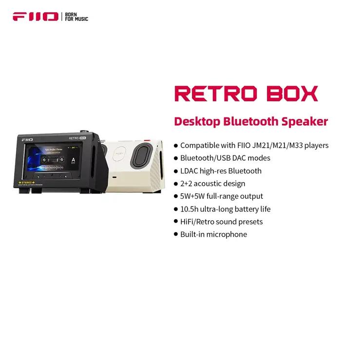 FIIO RETRO BOX Haut-parleur Bluetooth rétro LDAC, mode DAC USB, haut-parleur sans fil vintage pour l