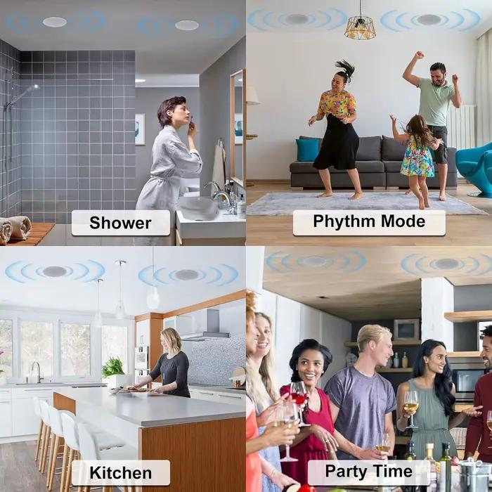 Herdio 4 ''2 pièces encastré 2 voies gamme complète dans le mur Bluetooth haut-parleurs de plafond parfait pour le bureau de Placement extérieur à la maison humide