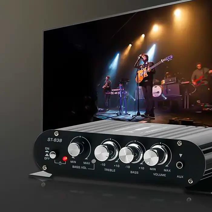 838 amplificateurs de cinéma maison HiFi 2.1 canaux amplificateur de puissance stéréo basse son voiture