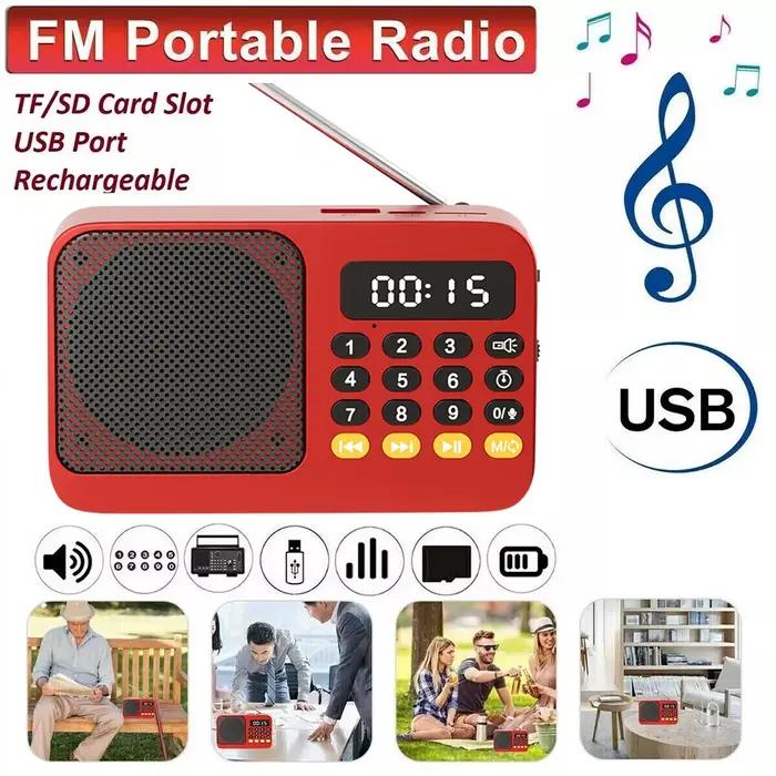 Bluetooth 5.0 FM Radio haut-parleur Portable avec lumière LED Support enregistrement carte TF USB Play