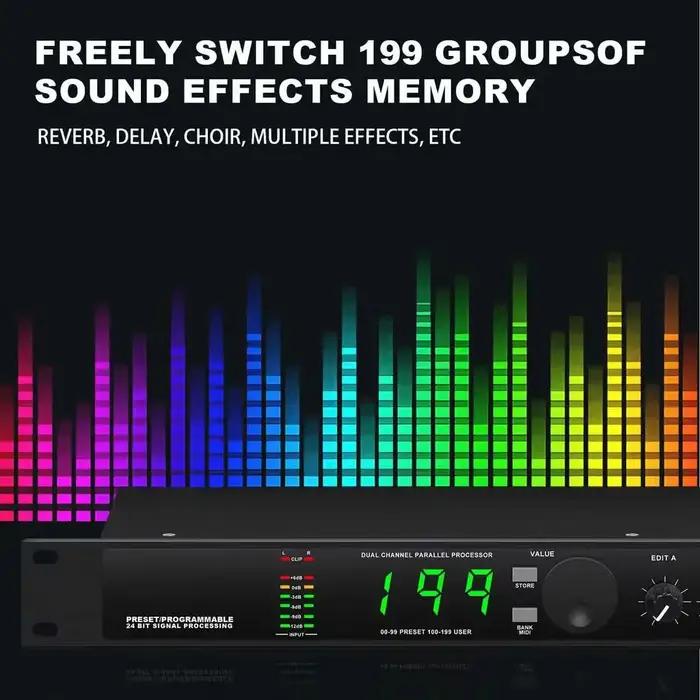 Processeur audio hybride professionnel numérique de réverbération et d'écho