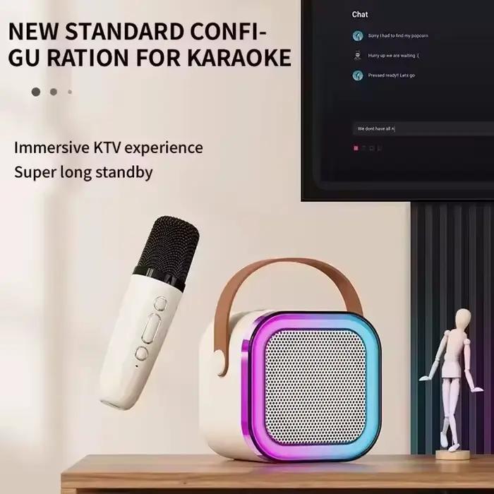 Karaoké sans fil Portable Bluetooth haut-parleur avec Microphone Machine Mini lampe Caixa De Som boîte De son musique petite Blootooth Mp3