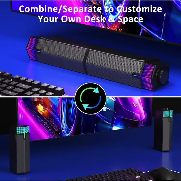 Jeecoo M20 haut-parleurs d'ordinateur Bluetooth pour moniteur de bureau PC