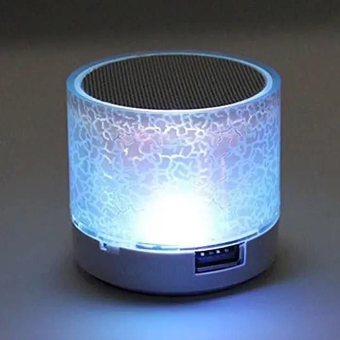 Mini haut-parleur Bluetooth avec LED colorées et compatibilité carte TF USB pour musique MP3 en déplacement pour voiture PC Smartphone