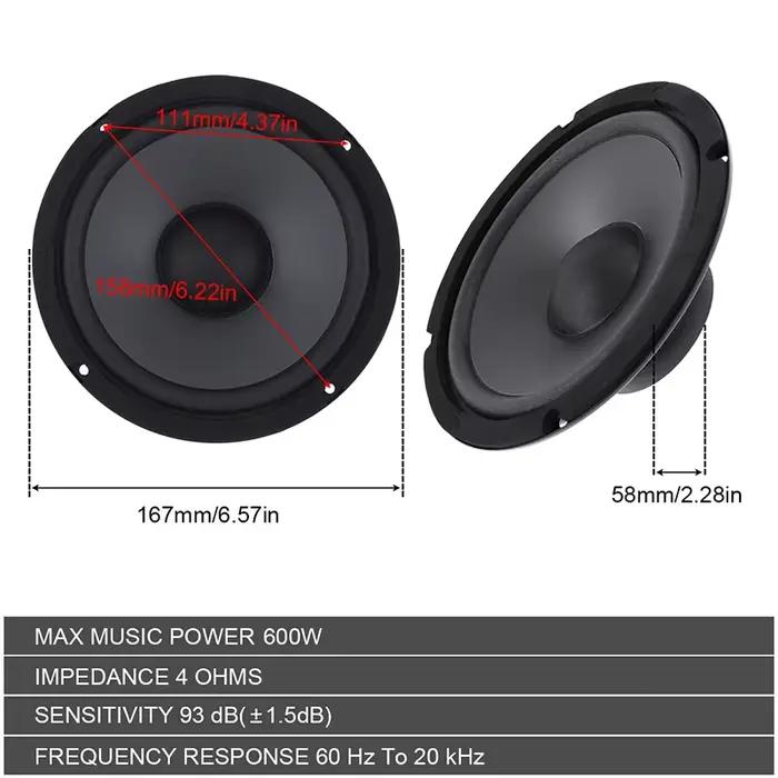 YH-600 6 pouces haut-parleur voiture stéréo Audio Coaxial haut-parleur Audio 600W voiture Audio accessoires pleine fréquence