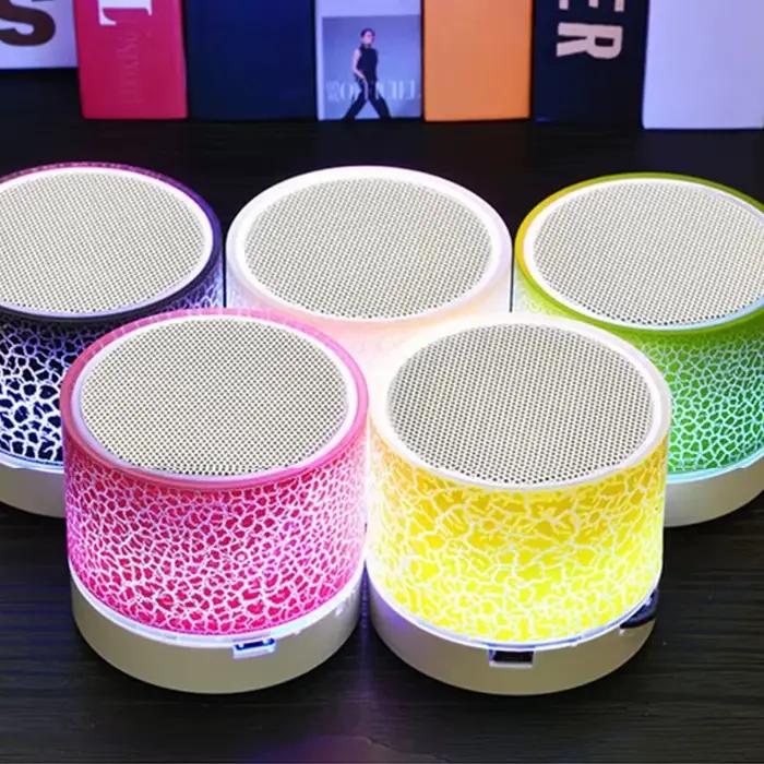 Mini haut-parleur Bluetooth avec LED colorées et compatibilité carte TF USB pour musique MP3 en déplacement pour voiture PC Smartphone