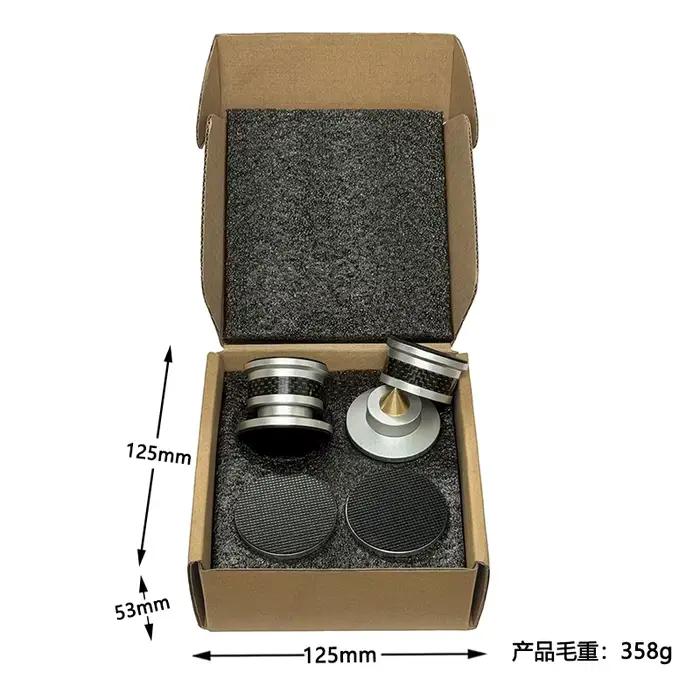 Ensemble de pieds de haut-parleur audio professionnels (4 pièces) en fibre de carbone et alliage d'aluminium
