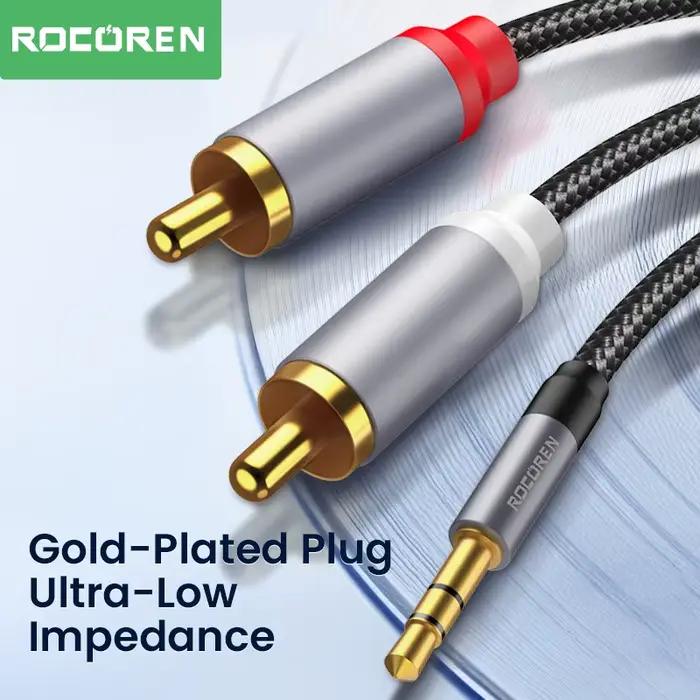 Rocoren – câble Audio Aux 3.5mm à 2RCA