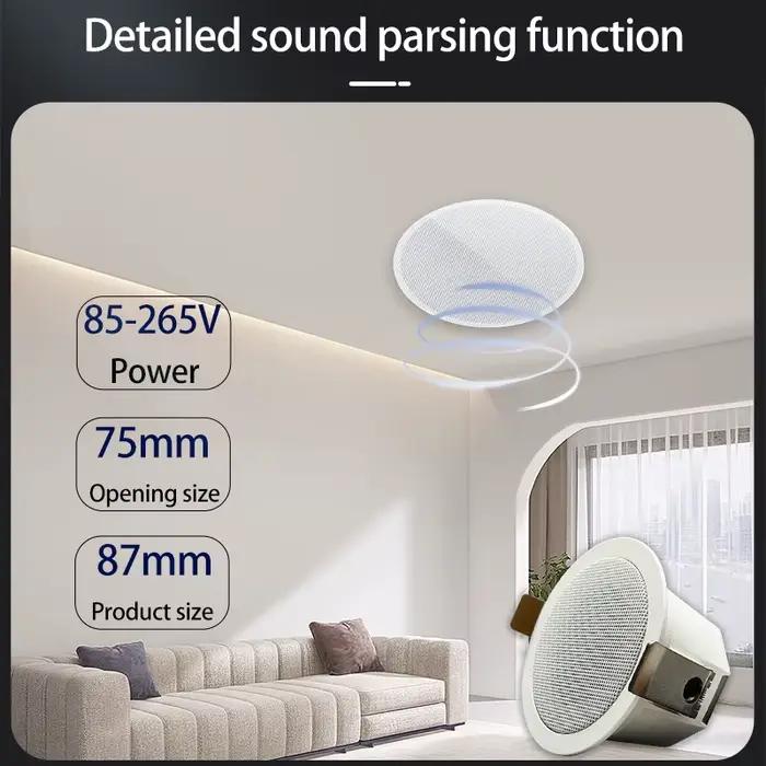 Mini haut-parleurs Bluetooth encastrés au plafond pour musique stéréo dans la maison chambre salon cuisine salle de bains