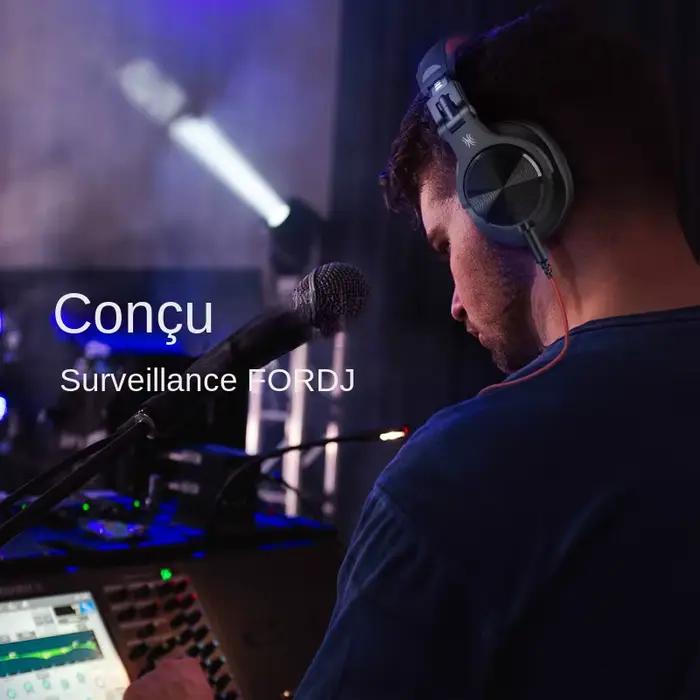 Casque Oneodio Studio Écouteurs Filaire avec Microphone Oreillères Pivotantes Mousse Mémoire Forme Musique DJ Professionnels Occasions Spéciales