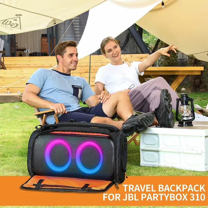 Sac de transport pour haut-parleur, étui de voyage résistant aux chocs, sac à dos portable avec sangle réglable pour JBL PartyBox Stage 320/Club 120/310