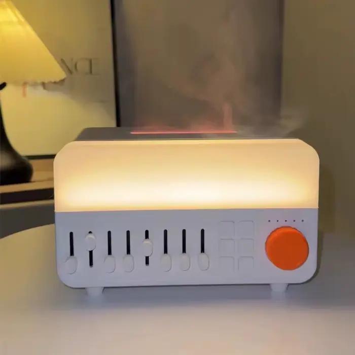 Humidificateur d'aromathérapie à bruit blanc rétro avec lumière RGB, haut-parleur Bluetooth, aide au sommeil, diffuseur ultrasonique à brume froide pour chambre à coucher