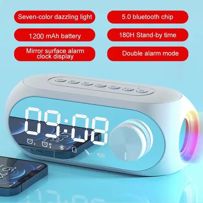 Caixa De Som-Réveil Radio FM Haut-parleur Bluetooth