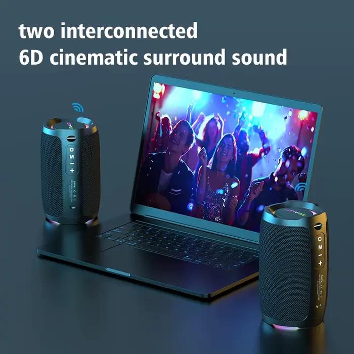 Zealot-s49 Enceinte Bluetooth Portable 20W Son Puissant Amplification des Basses Double Appairage TF TWS USB IPX7