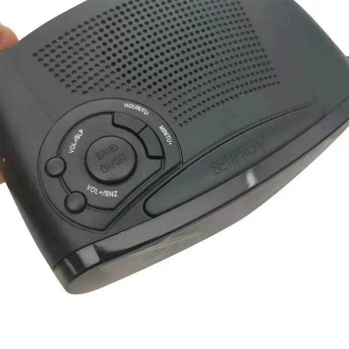 Radio réveil avec affichage LED numérique AM/FM avec fonction de sauvegarde de batterie Snooze (alimentation ue)