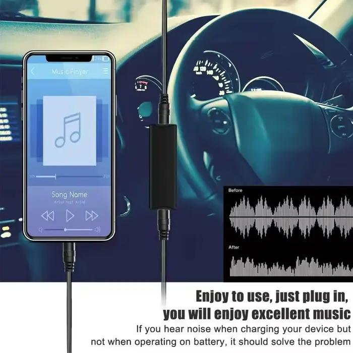 Filtre de bruit Audio pour système audio stéréo de voiture et domestique, isolateur de bruit, boucle de terre, haut-parleur Aux pour événements audiovisuels et studios d'enregistrement