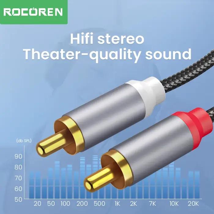 Rocoren – câble Audio Aux 3.5mm à 2RCA